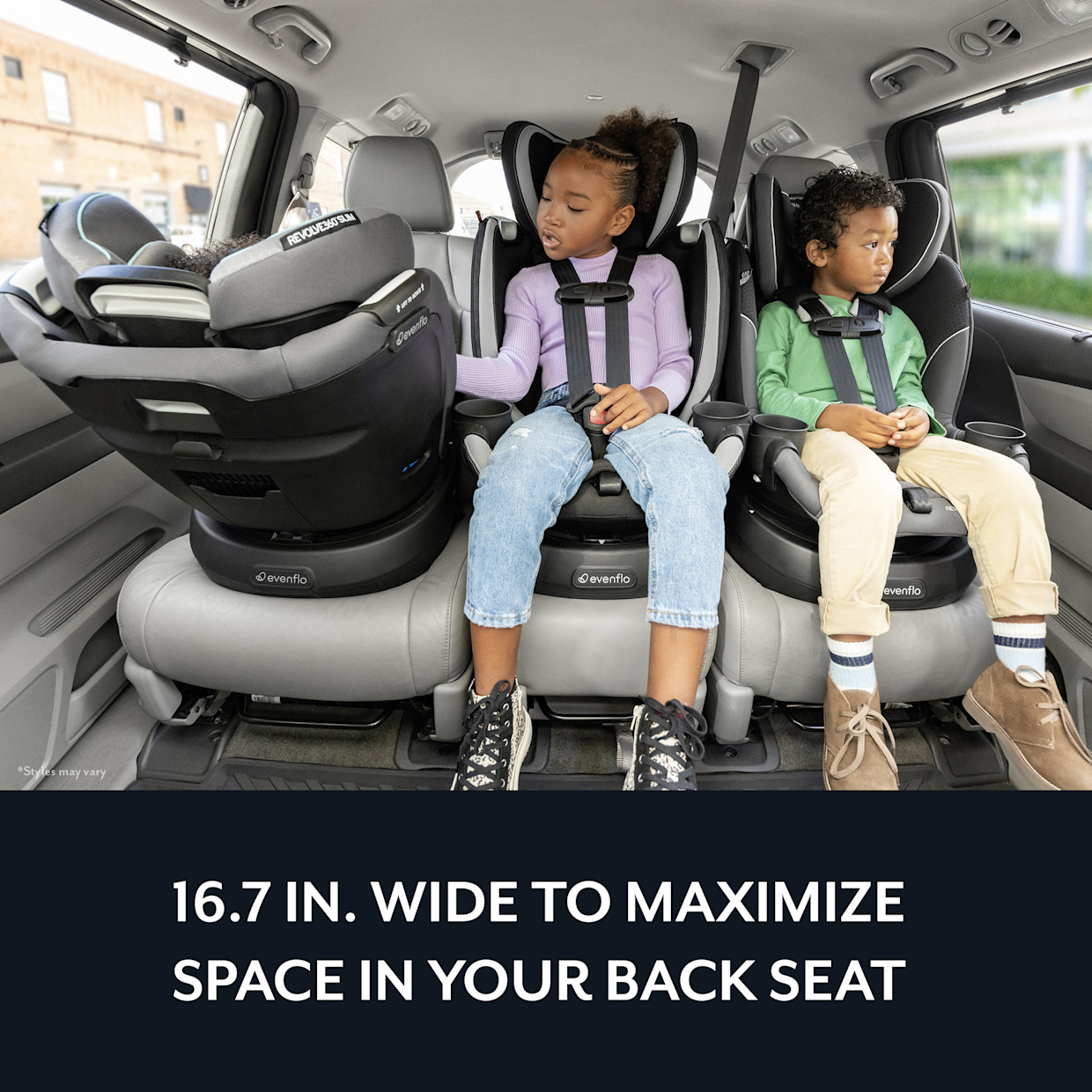 Evenflo Revolve360 Slim 2-in-1 Rotational Car Seat with Quick Clean Cover - Salem Black.