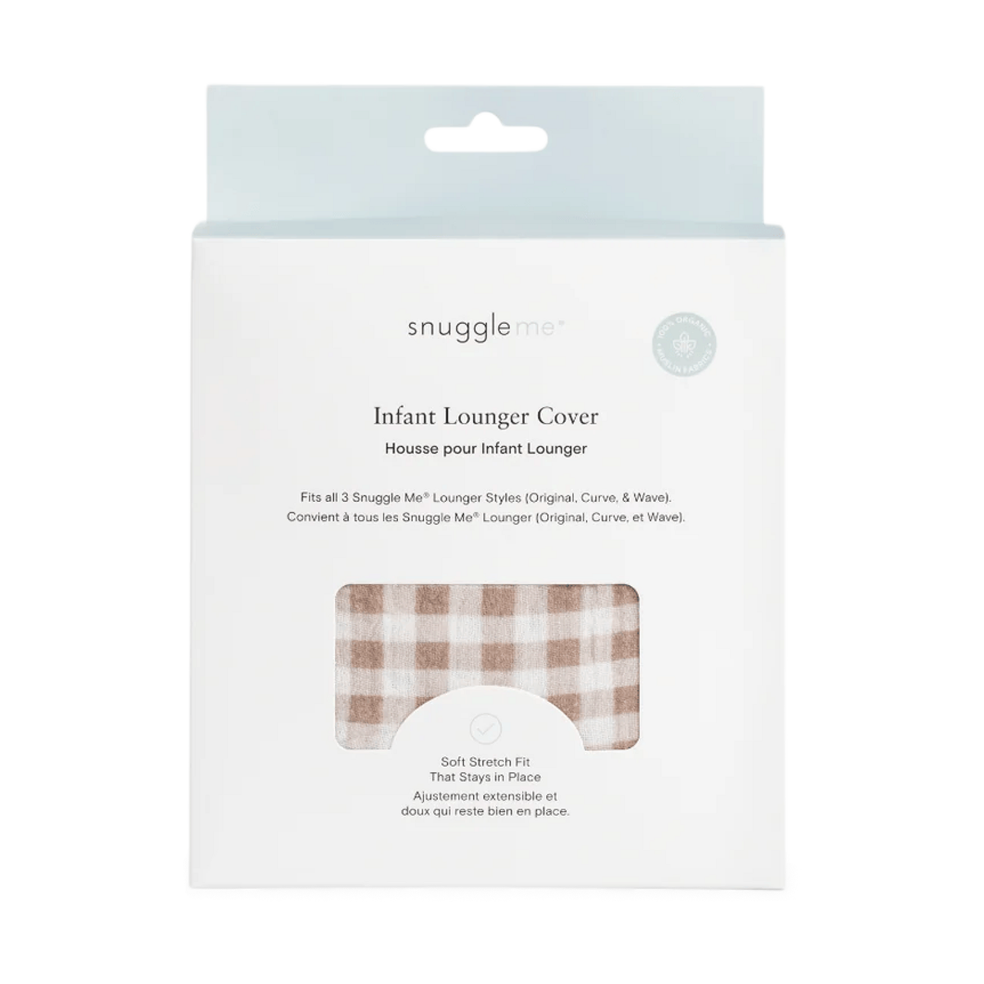 Snuggle Me Organic SMO Lounger Cover Muslin - Gingham.