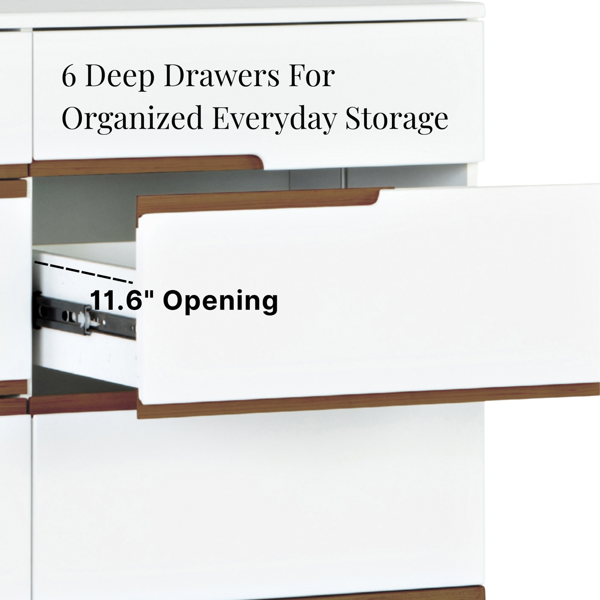 dadada Bliss 6-Drawer Dresser - White/Walnut.