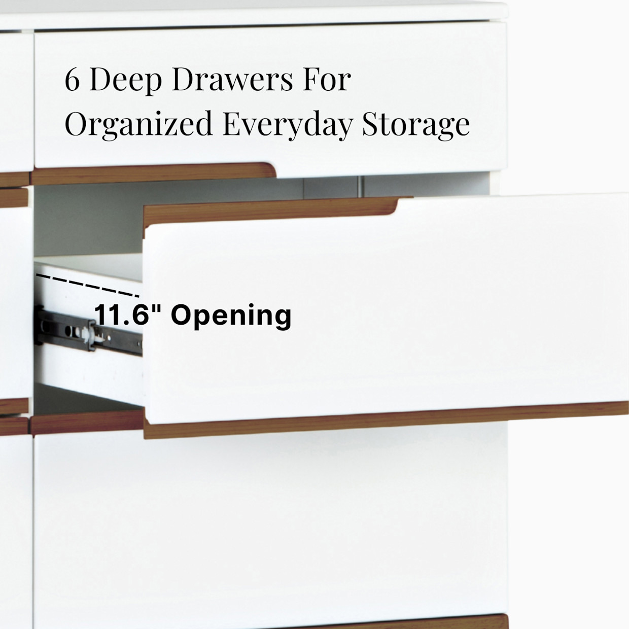 dadada Bliss 6-Drawer Dresser - White/Walnut.