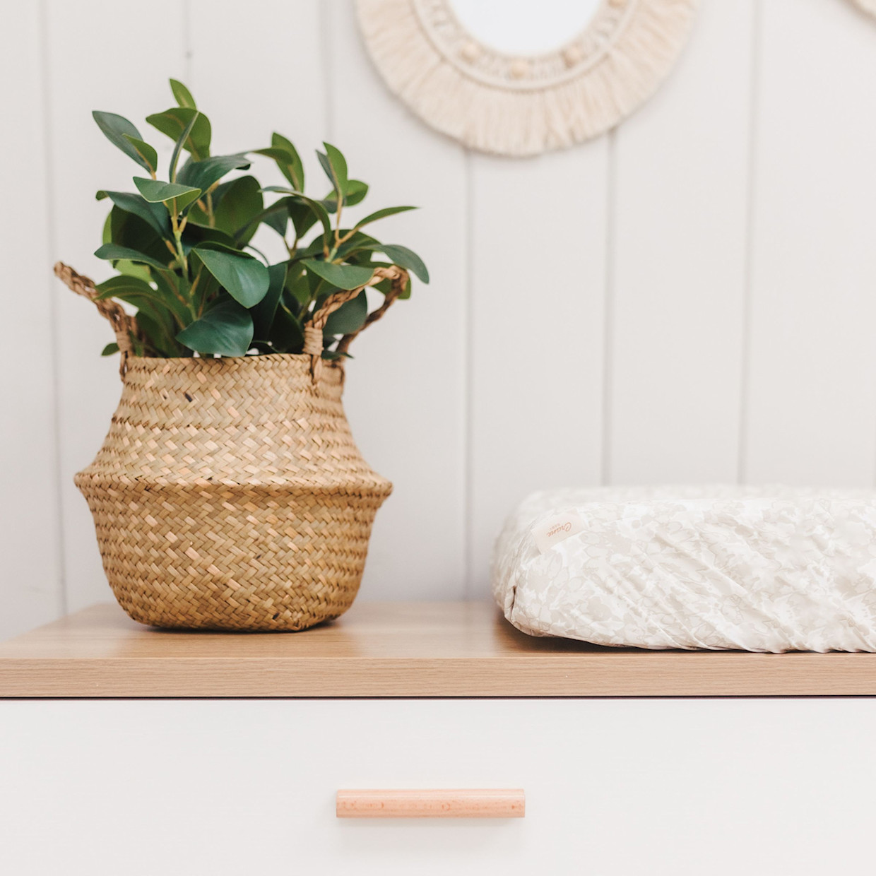 Crane Baby Cotton Quilted Change Pad Cover - Willow.