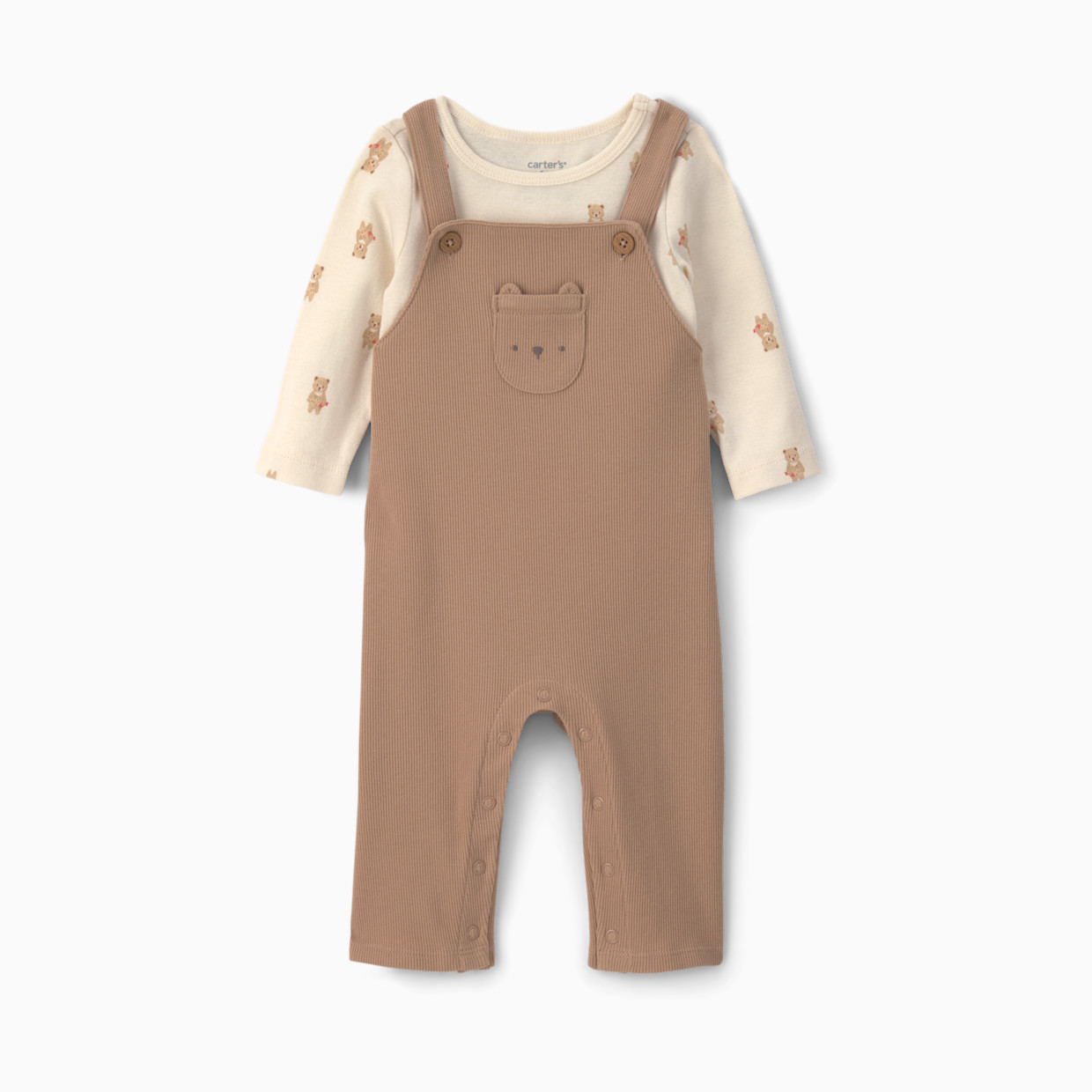 Carter's 2-Piece Overall Set - Brown Bear, 3M.