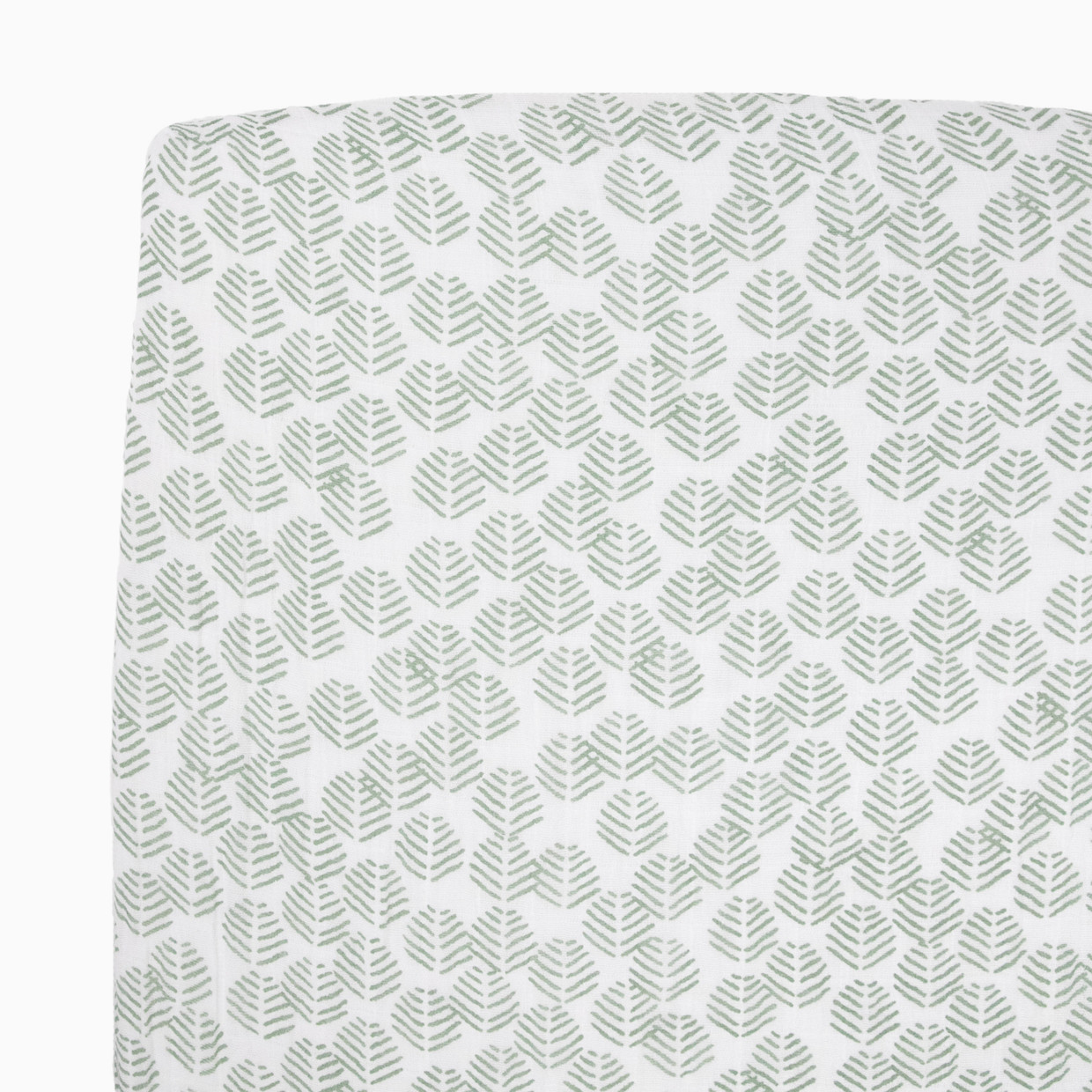 Little Unicorn Cotton Muslin Crib Sheet - Leaf Motif.