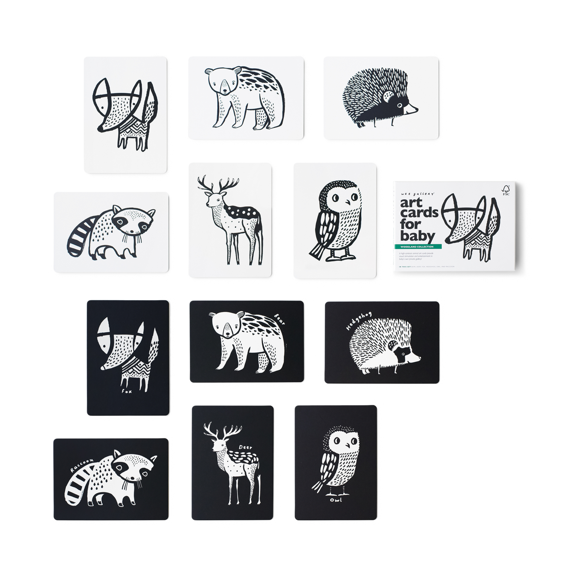 Wee Gallery Art Cards for Baby - Woodland Collection.