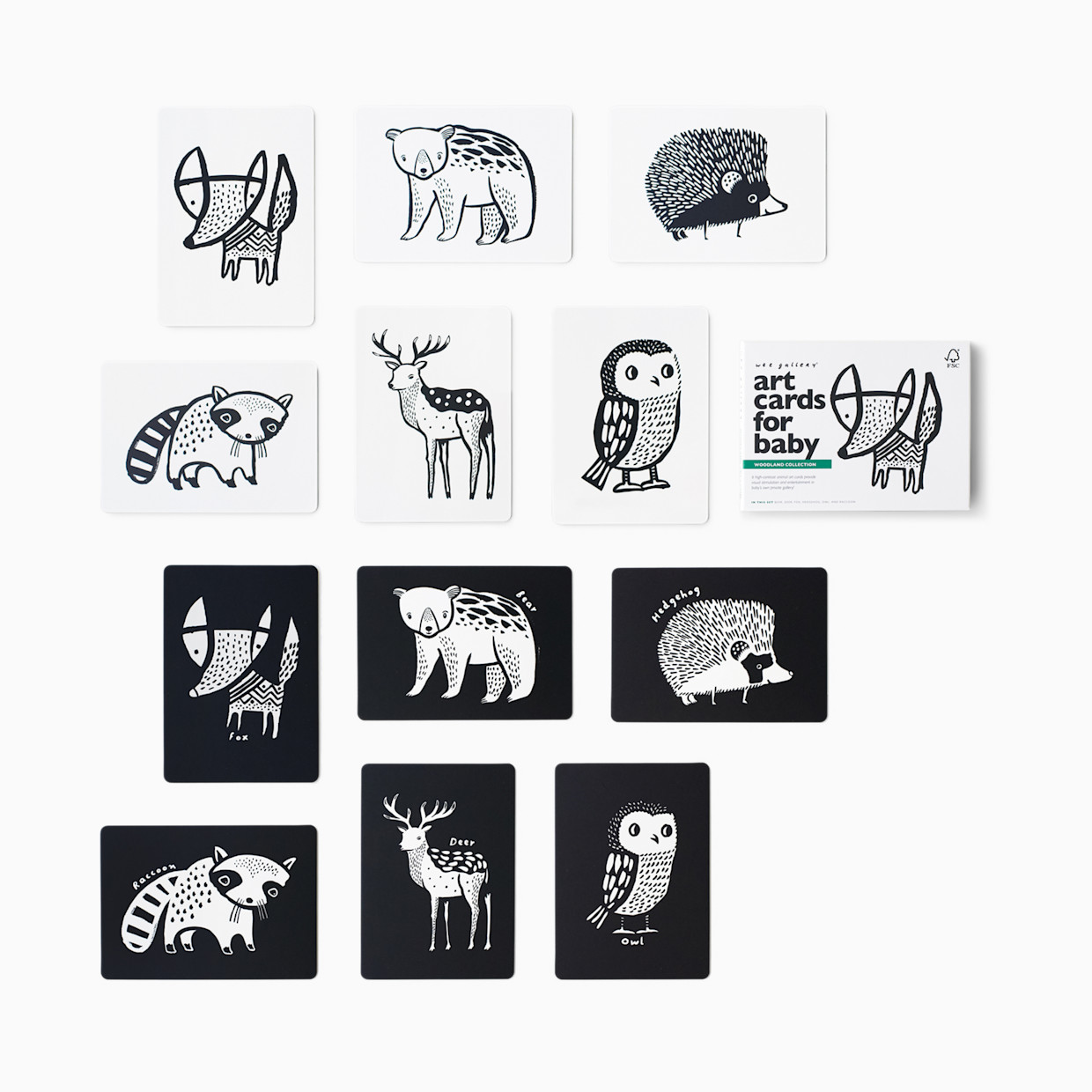 Wee Gallery Art Cards for Baby - Woodland Collection.