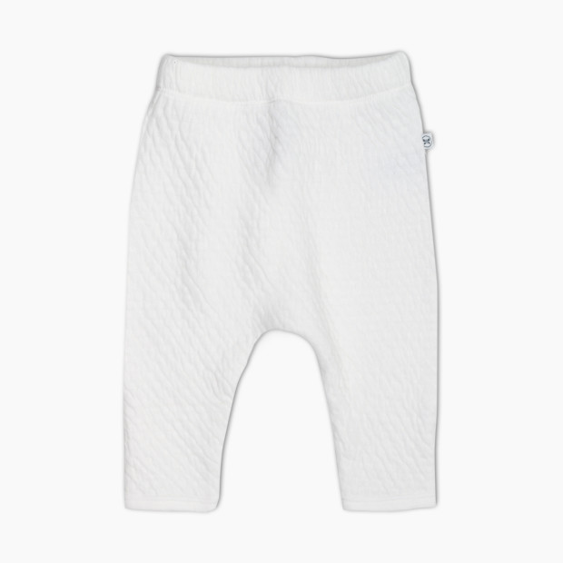 Honest Baby Clothing Organic Cotton Matelasse Harem Pant - Bright White, 0-3 M.