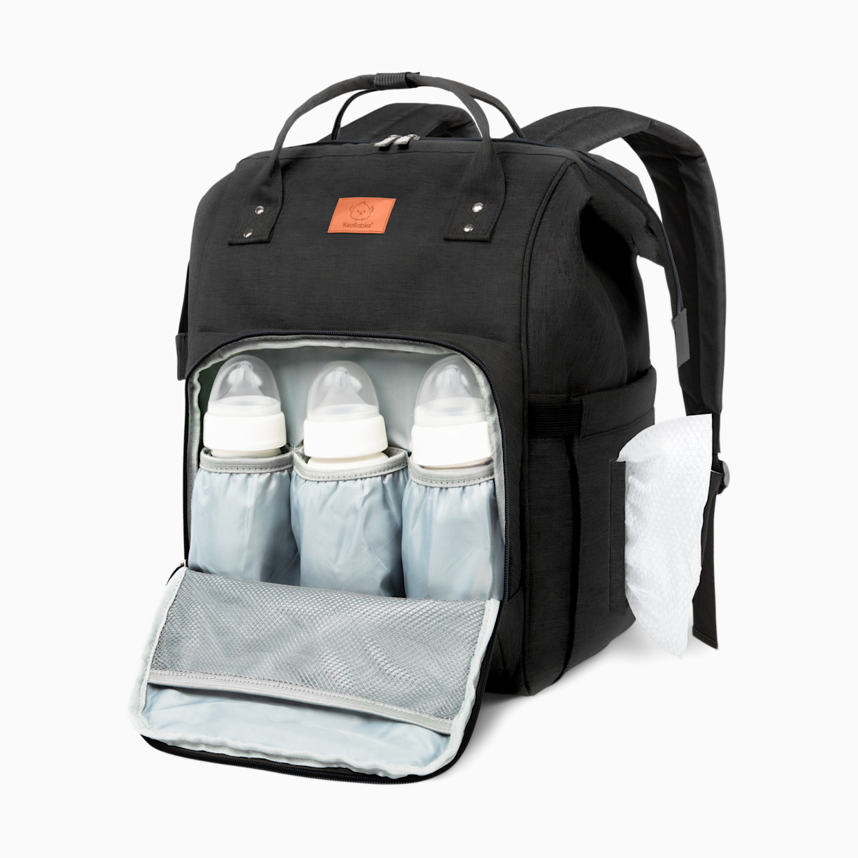 KeaBabies Original Diaper Backpack - Trendy Black.