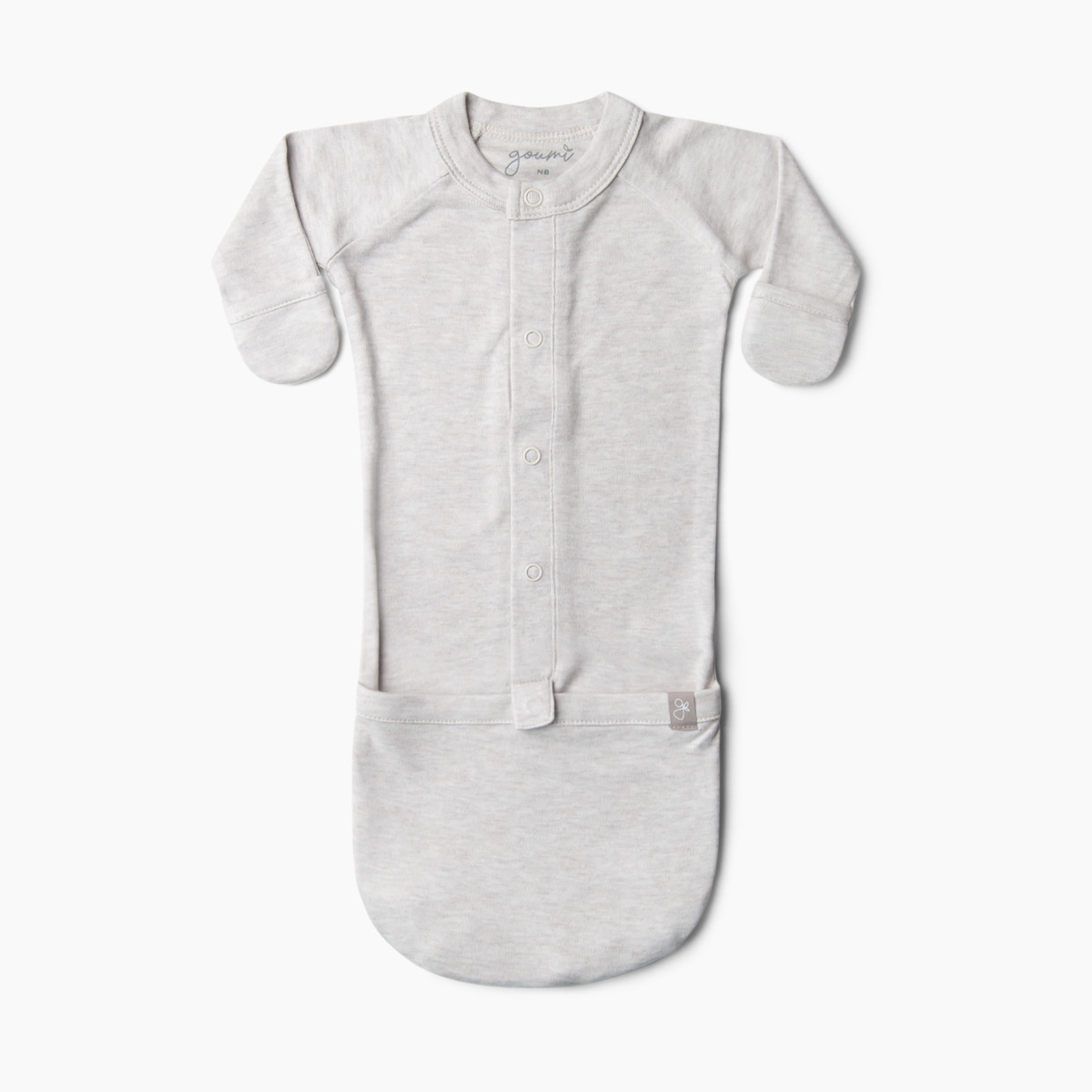 Goumi Kids 24hr Convertible Sleeper Baby Gown - Storm Gray, 0-3 M.
