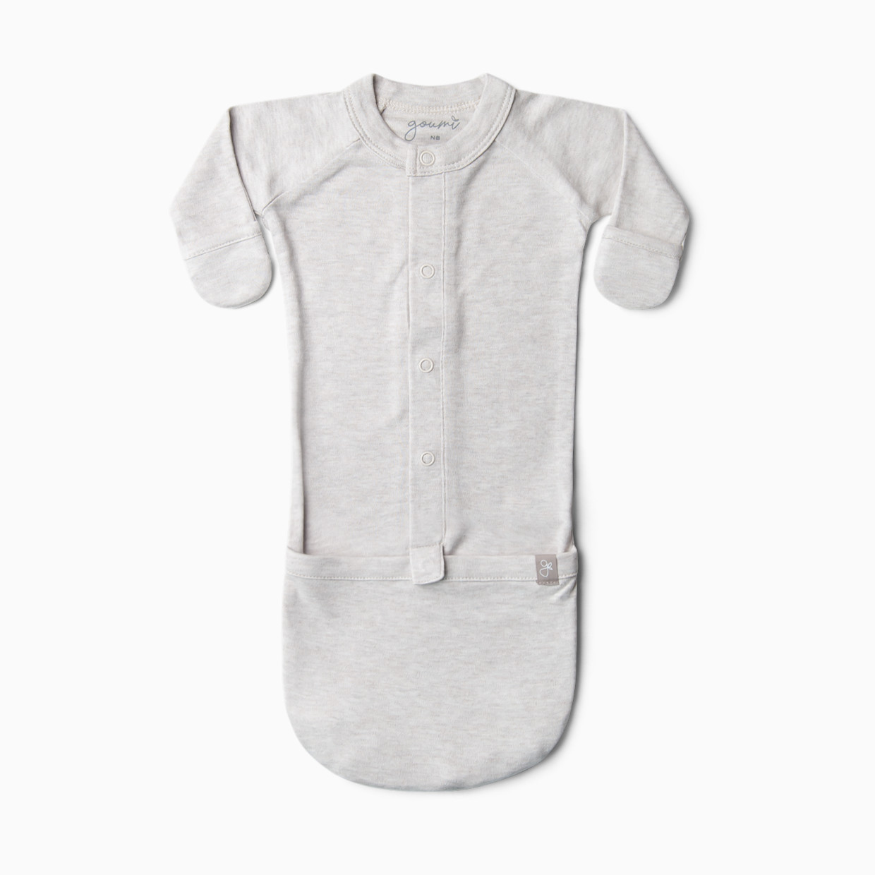 Goumi Kids 24hr Convertible Sleeper Baby Gown - Storm Gray, Newborn.