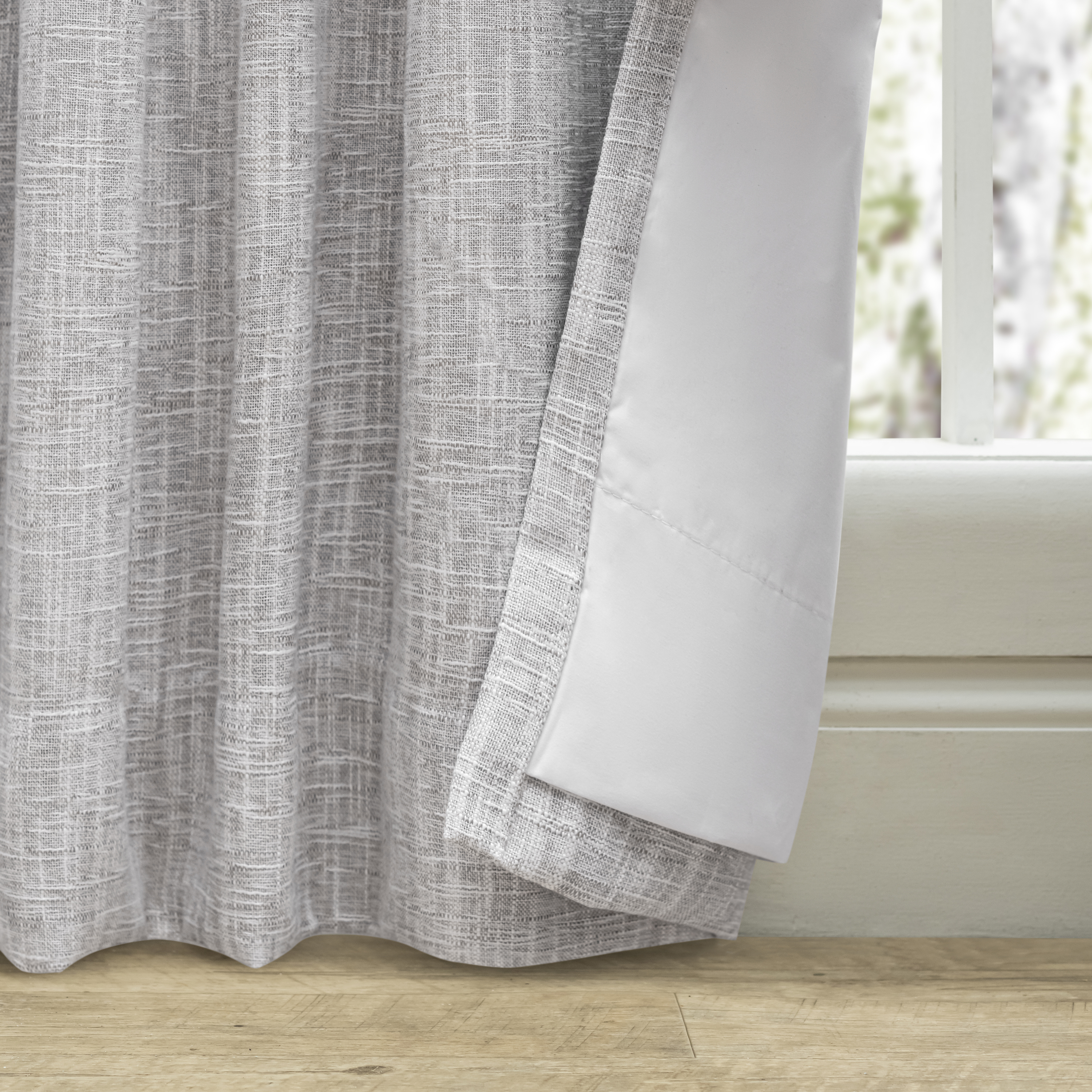 Ricardo Trading Haven Blackout Linen Curtain Panel - Light Grey, 52"W X 84"L.