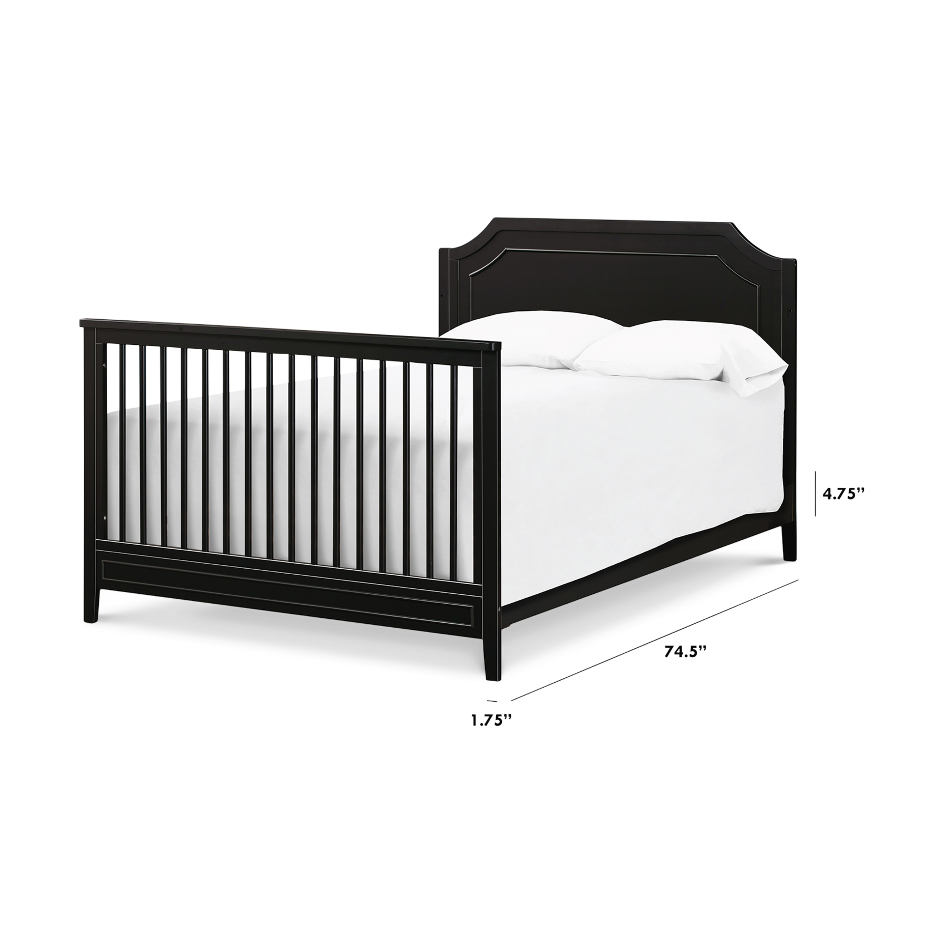 daVinci Twin/Full-Size Bed Conversion Kit (M5789) - Ebony.