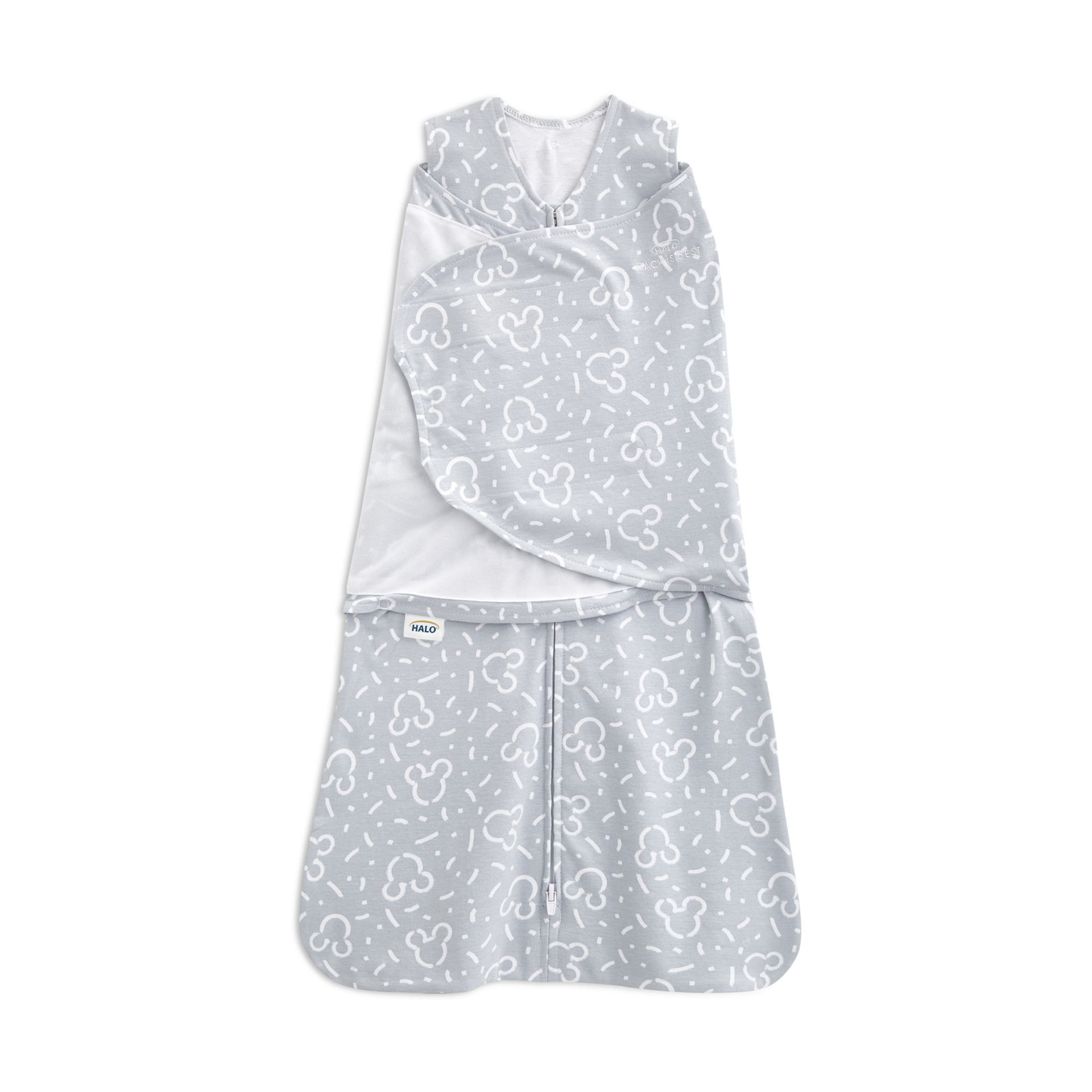 Halo Disney SleepSack Swaddle Cotton Confetti Mickey Grey, Newborn