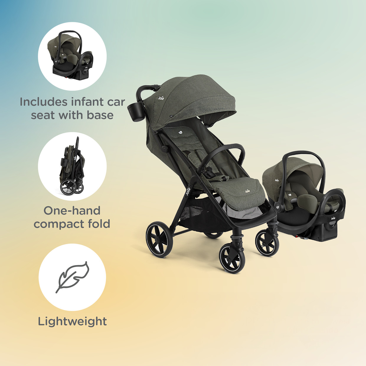 Joie Nutmeg And Rue Travel System - Forest.