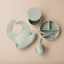 AEIOU Toddler Tablewear Gift Set - Sage