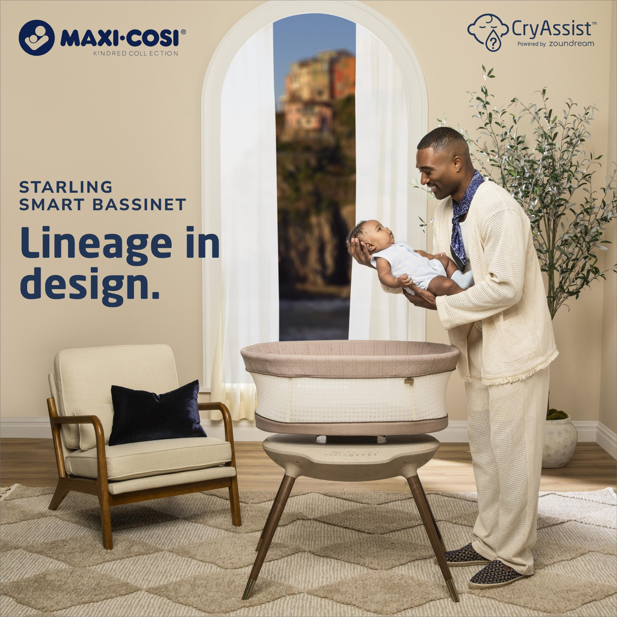 Maxi-Cosi Starling Smart Bassinet - Natural Heritage.