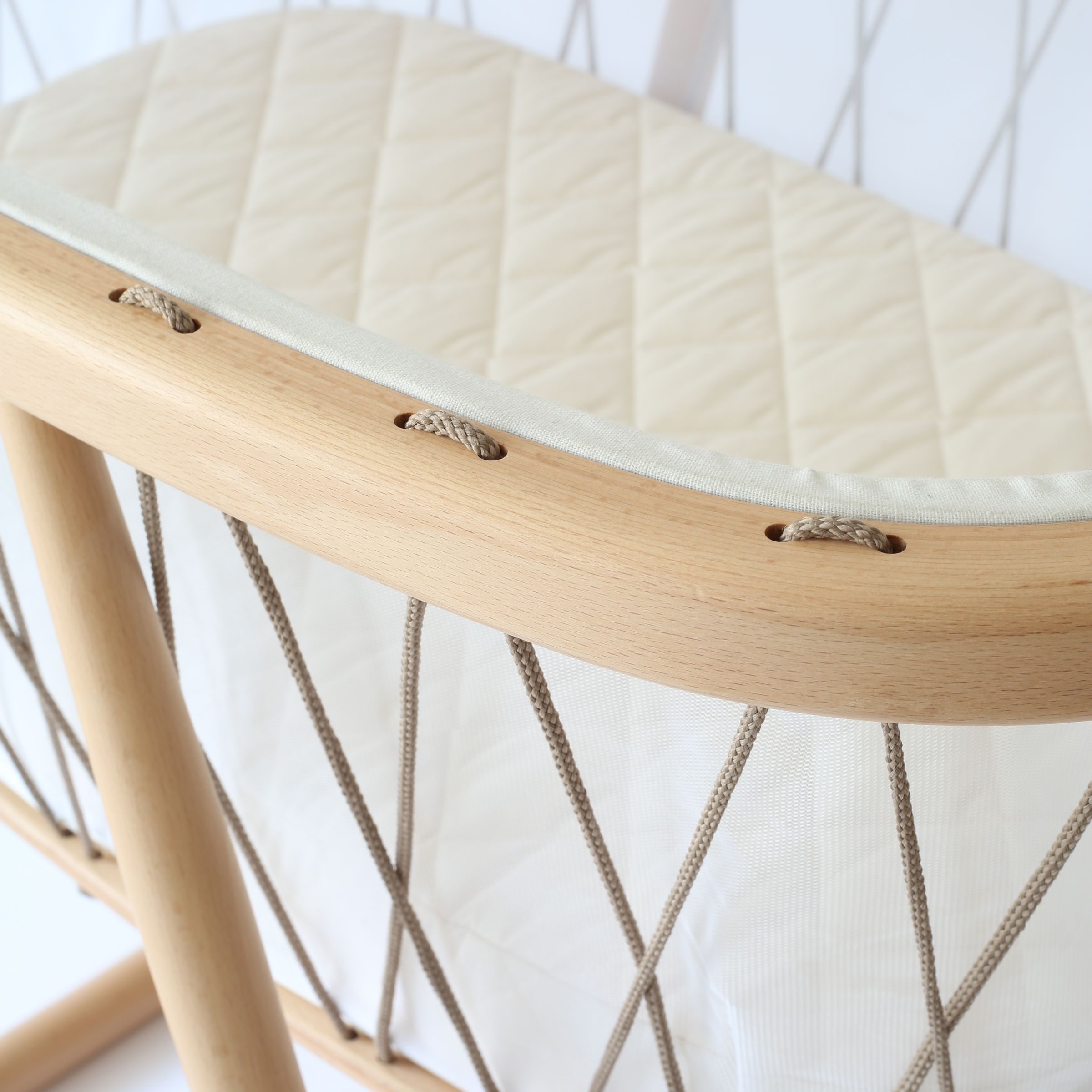 Charlie Crane KUMI Bassinet - Hazelnut, Foam Mattress.