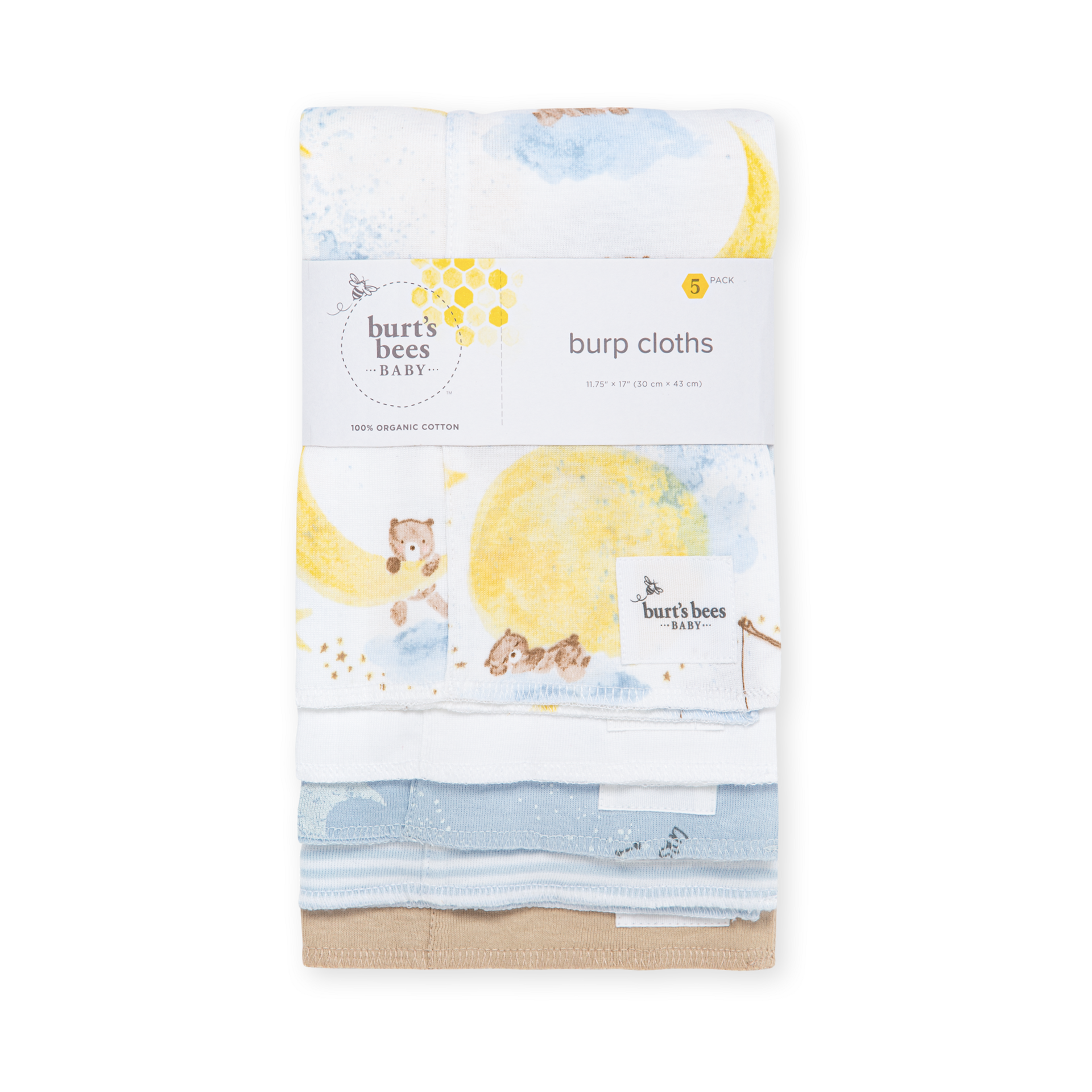 Burt's Bees Baby Organic Burp Cloth (5 Pack).