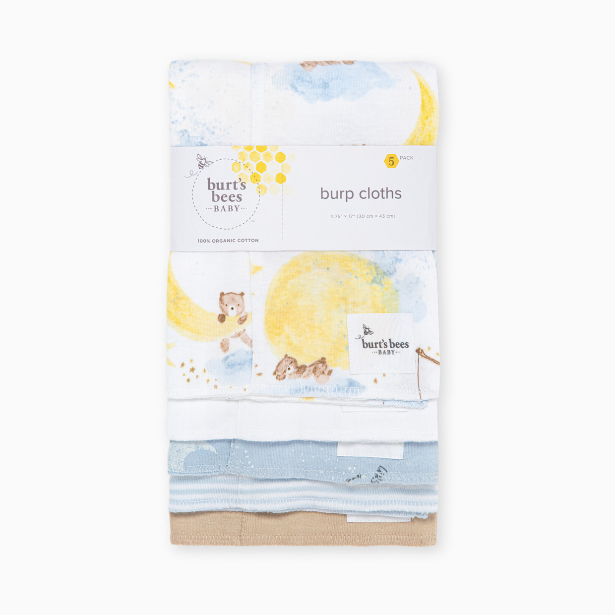 Burt's Bees Baby Organic Burp Cloth (5 Pack) - Celestial.