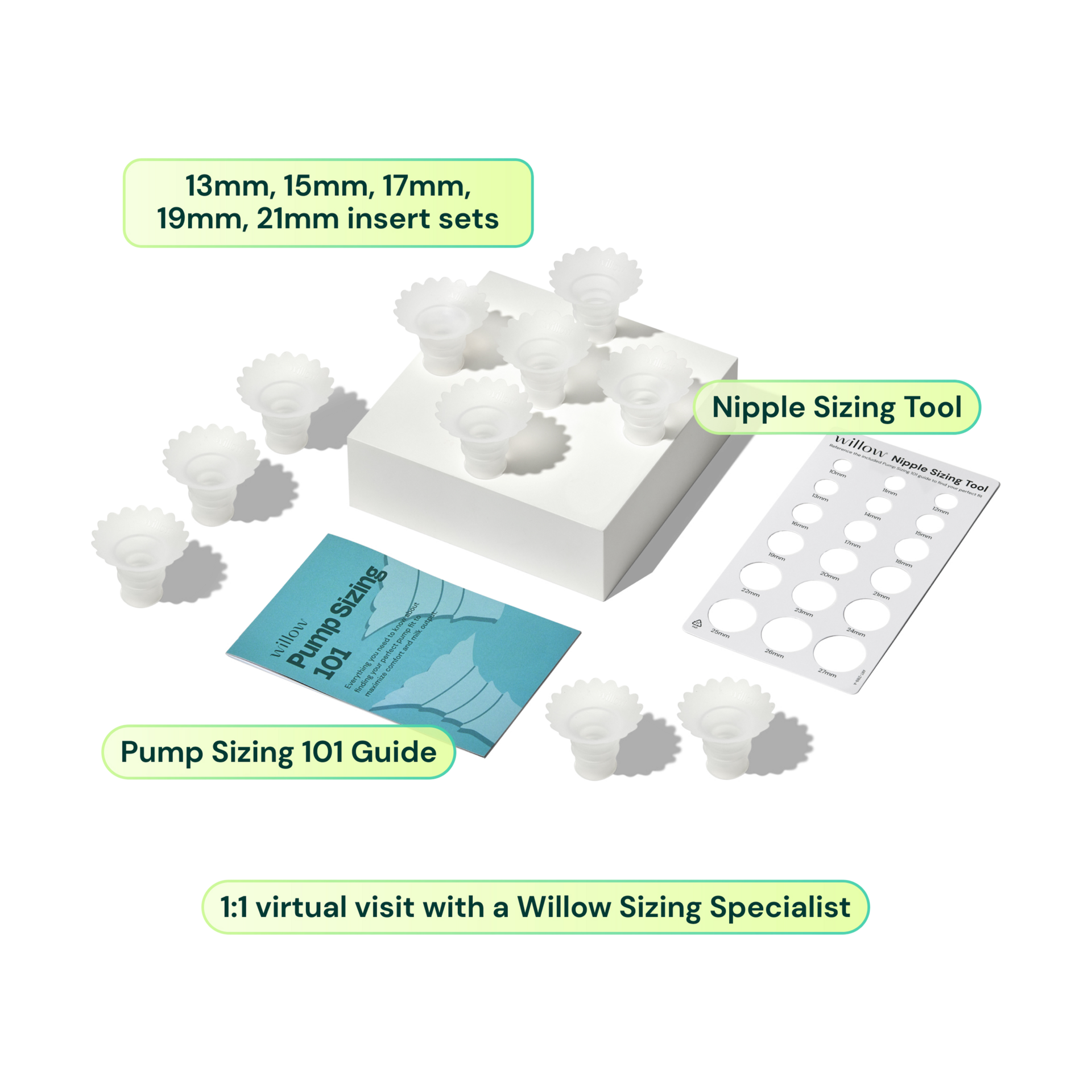 Willow Breast Pump Sizing Kit.