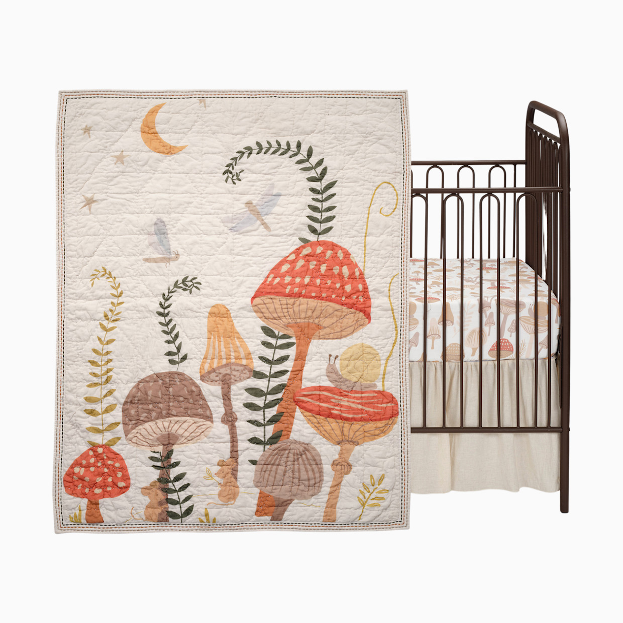 Lambs & Ivy 3-Piece Crib Bedding Set - Mushroom Meadow.