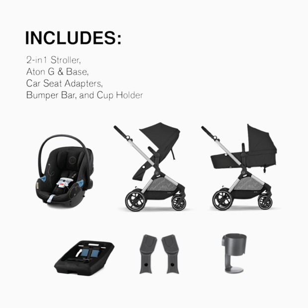 Cybex EOS 5-in-1 Travel System Stroller + Lightweight Aton G Infant Car Seat.