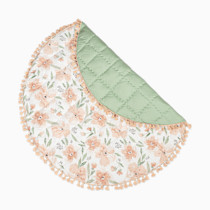 Crane Baby Padded Floor Mat, Pink Floral Nursery Decor, Activity Mat, 40" x 40", Baby Tummy Time, Baby Girl Nursery Essentials