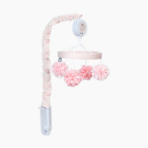 Lambs & Ivy Signature Botanical Baby Pink Floral Musical Baby Crib Mobile