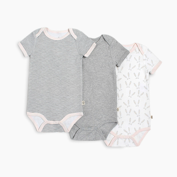 Snugabye Short Sleeve Bodysuit (3 Pack) Gift Set - Pink, 3-6 Months.