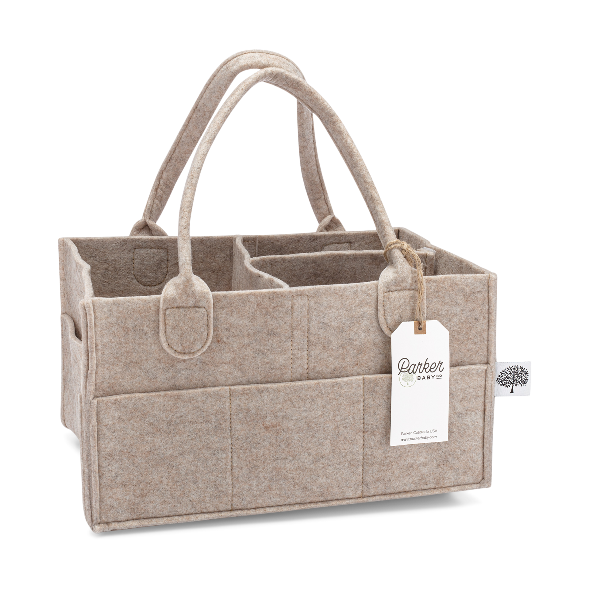 Parker Baby Co. Felt Diaper Caddy.