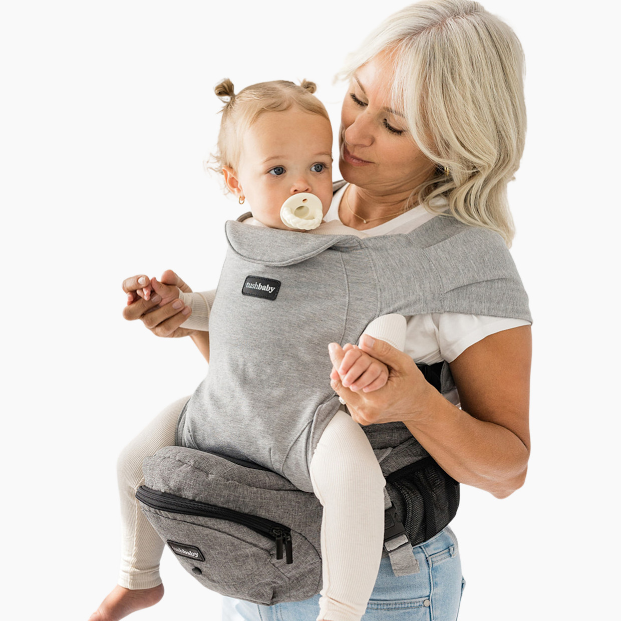 Tushbaby Hip Seat Hands-Free Attachment - Grey.