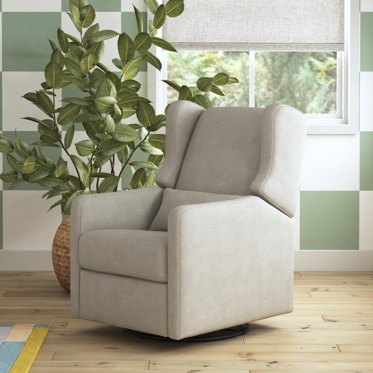 Carter's by daVinci Arlo Recliner and Swivel Glider - Performance Grey Linen.