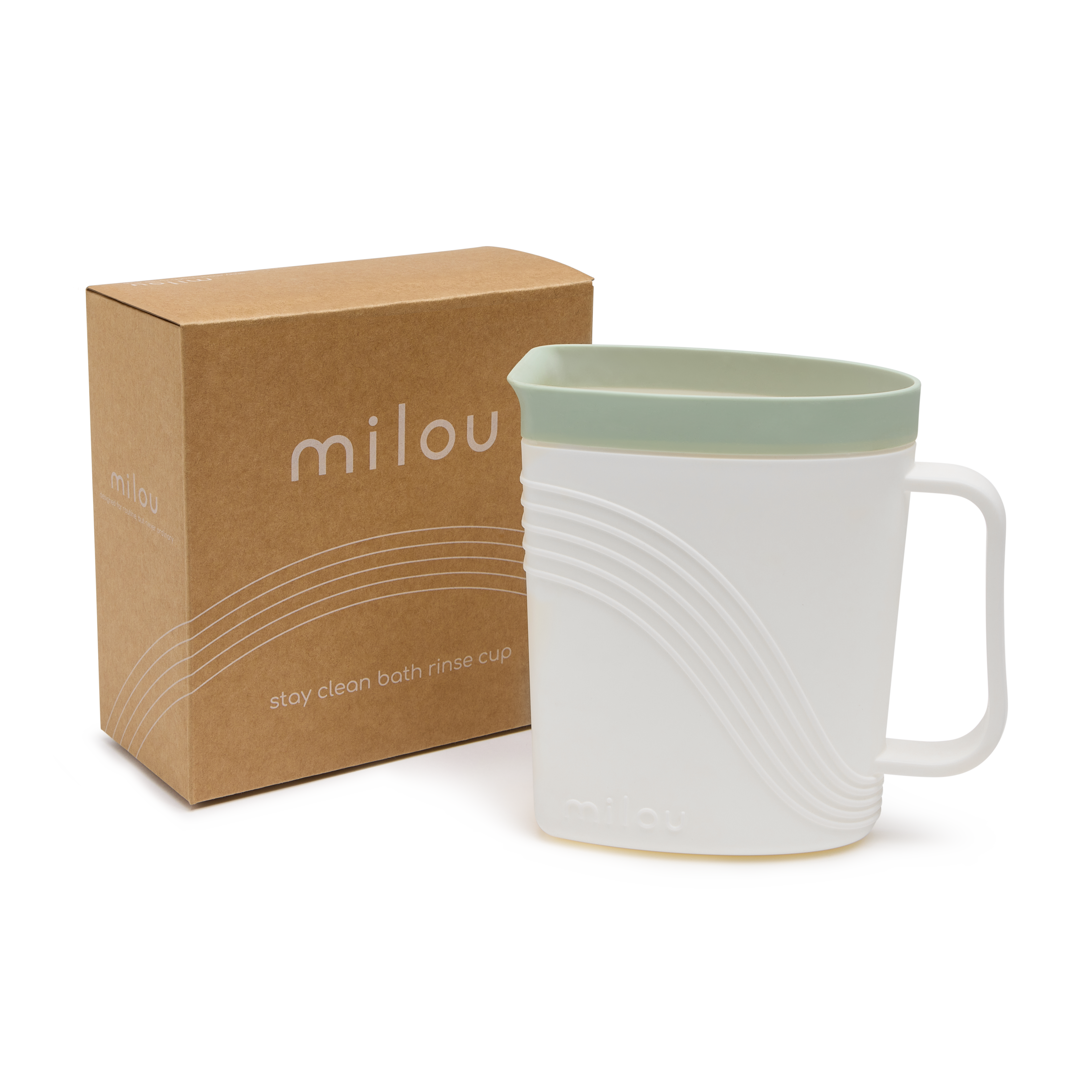Milou Modern Bath Rinse Cup - White/Mint.