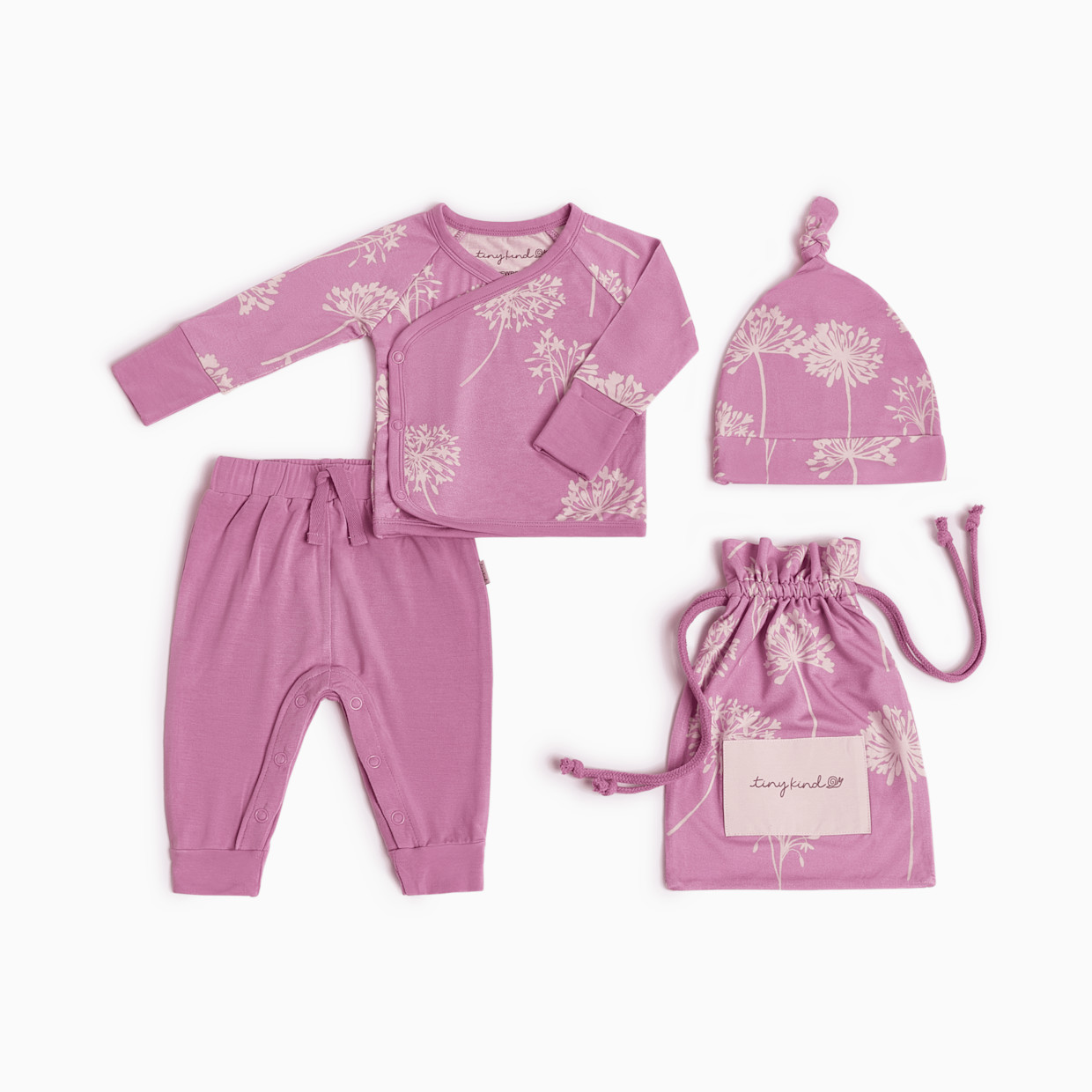 Tiny Kind Bamboo Viscose 3-Piece Newborn Take Me Home Set - Dandelion, Nb.
