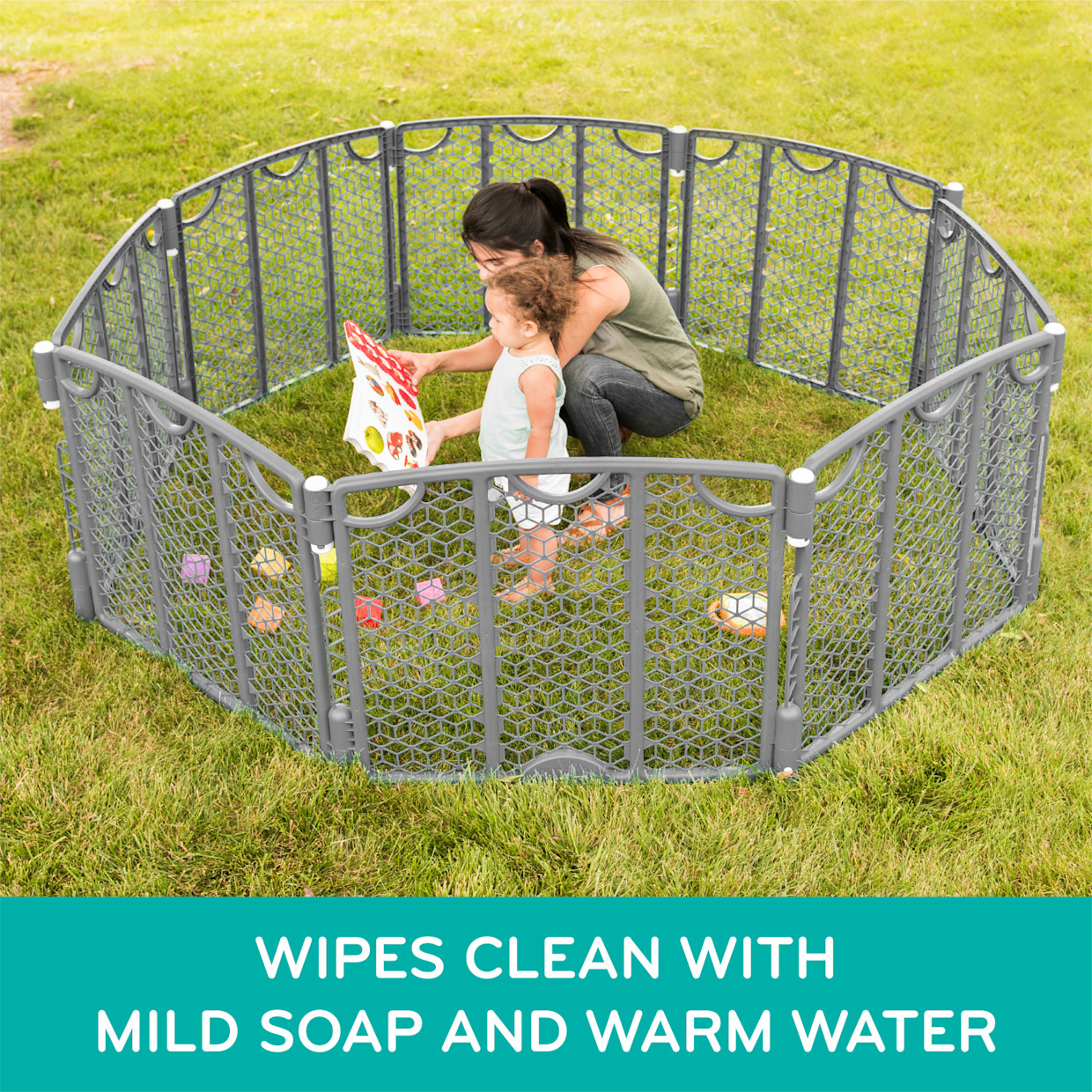 Evenflo Versatile Play Space 8 Panel - Cool Gray.