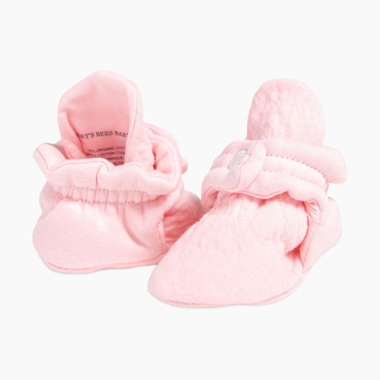 Burt's Bees Baby Quilted Bee Booties - Blossom, 0-3 Months.