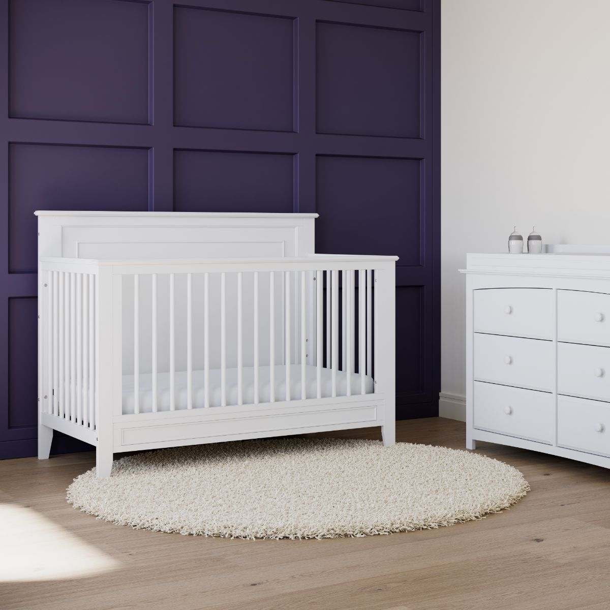 Storkcraft Solstice 4-in-1 Convertible Crib - White.