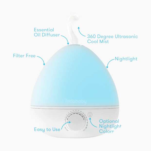 FridaBaby 3-in-1 Humidifier, Diffuser & Nightlight - White.