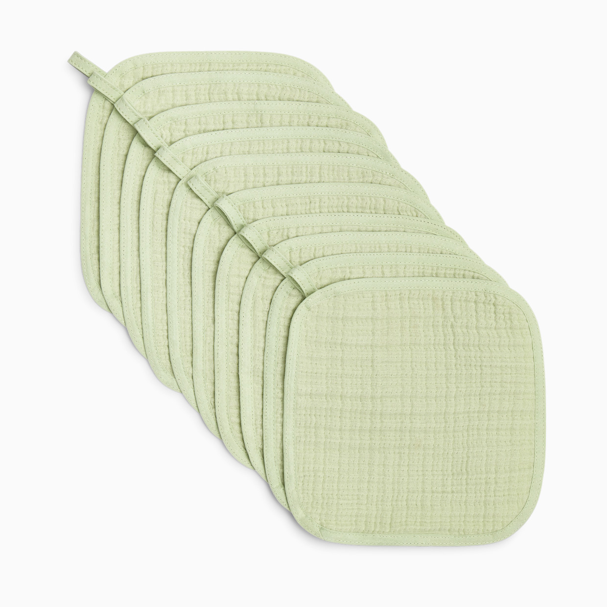 Small Story Muslin Washcloths (10 Pack) - Sage.