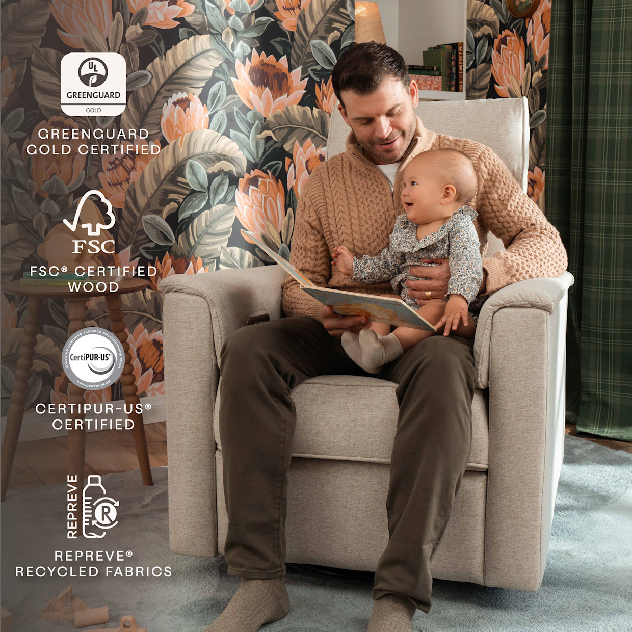 Namesake Willa Deluxe Power Recliner and Swivel Glider - Performance Beach Eco-Weave.