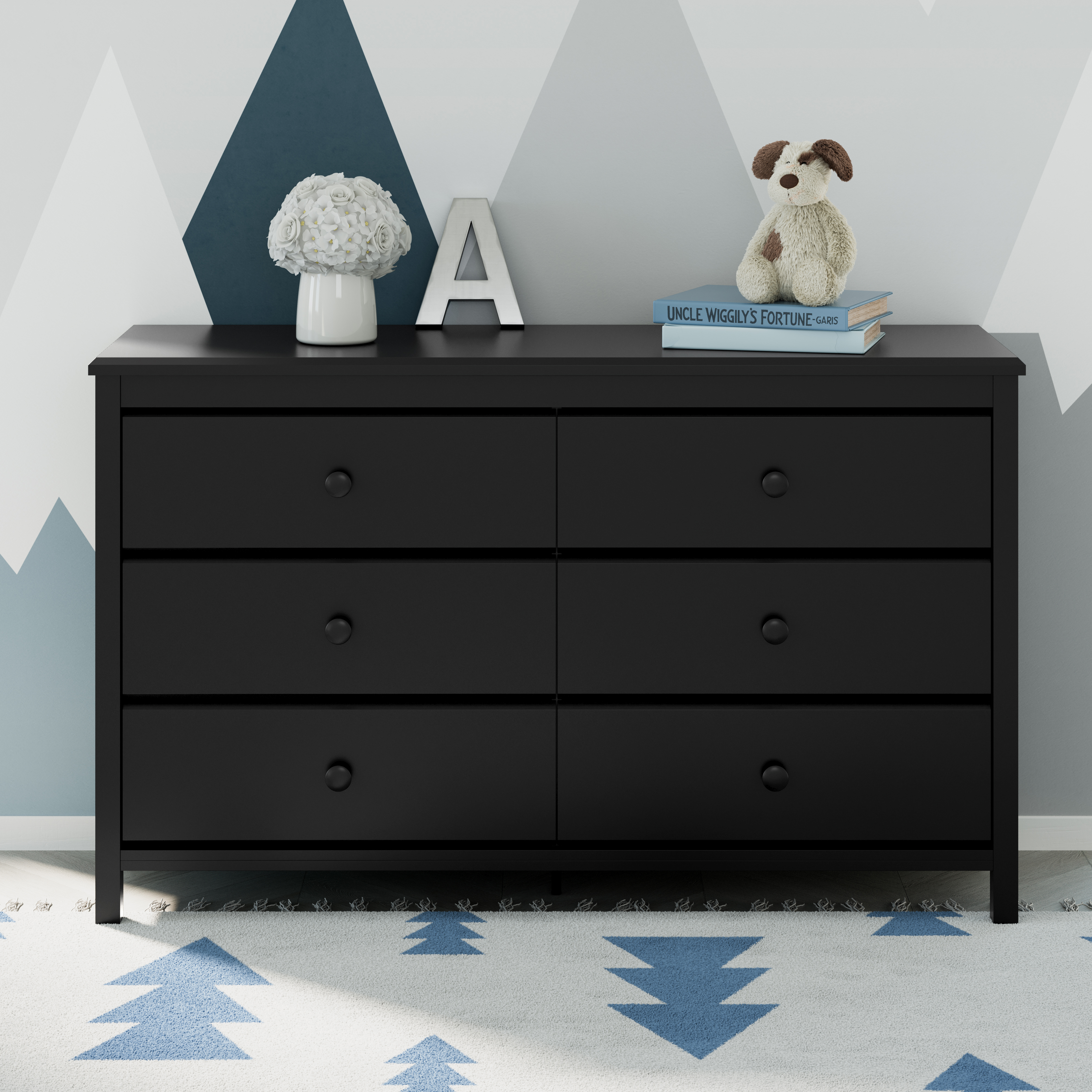 Storkcraft Alpine 6 Drawer Dresser - Black.