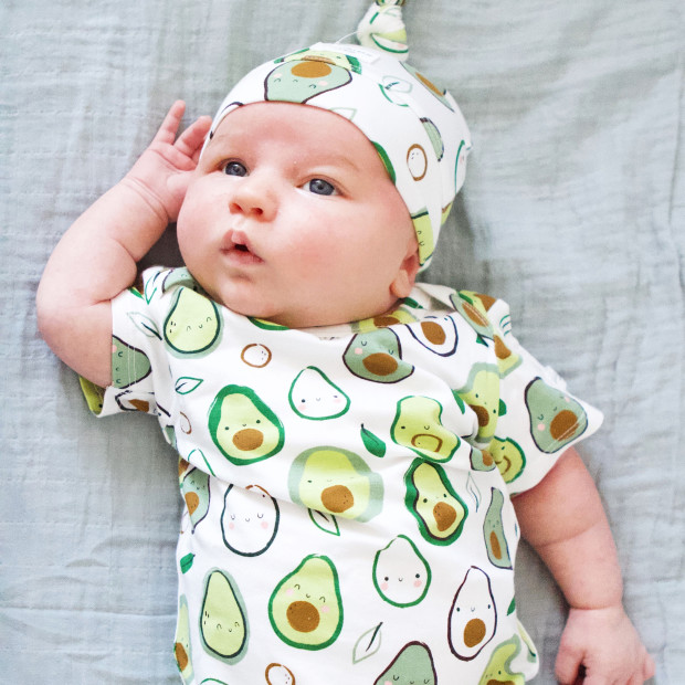 Loulou Lollipop Short Sleeve Bodysuit - Avocado, 0-3 Months.