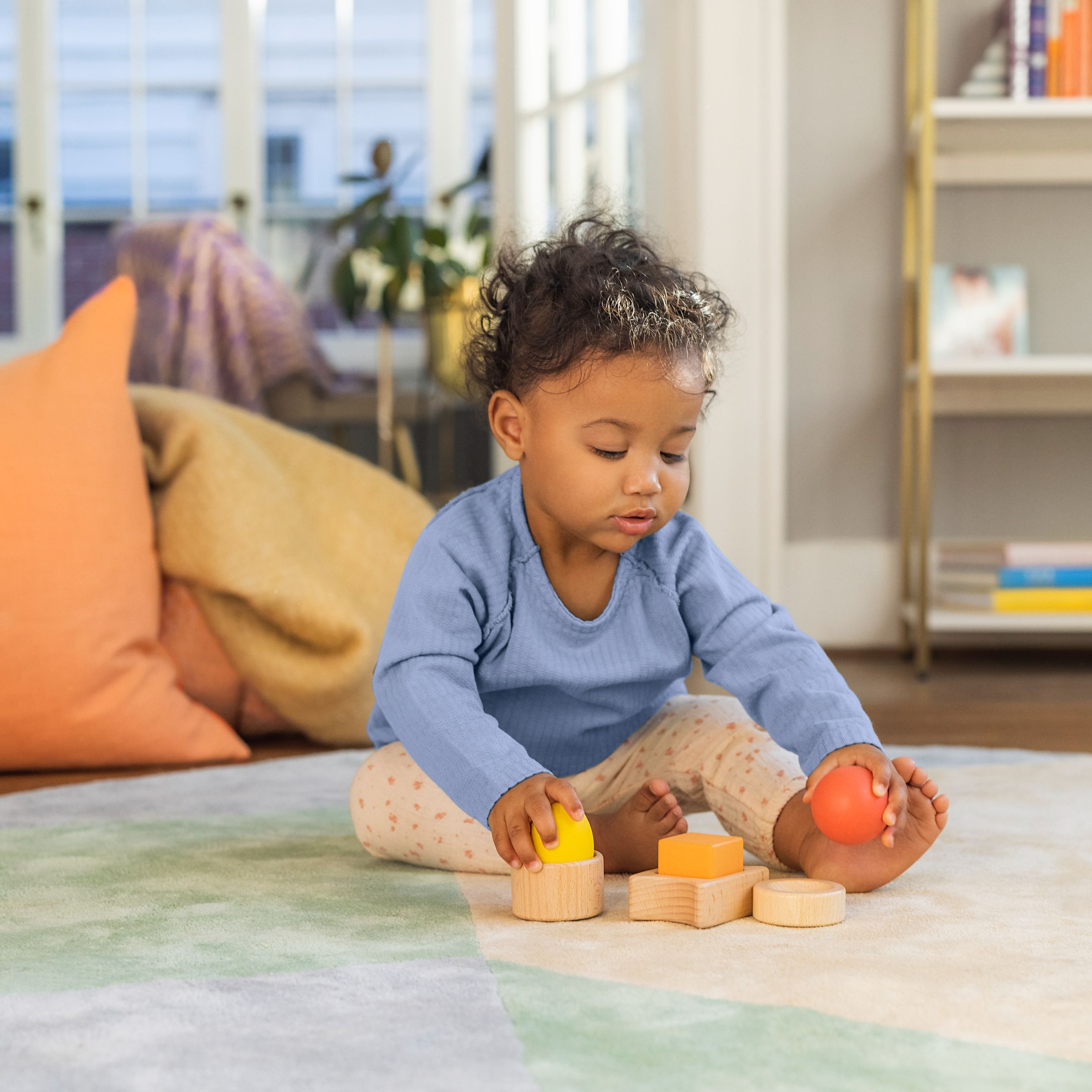 Lovevery Montessori Shapes, 6 pc shape puzzle.
