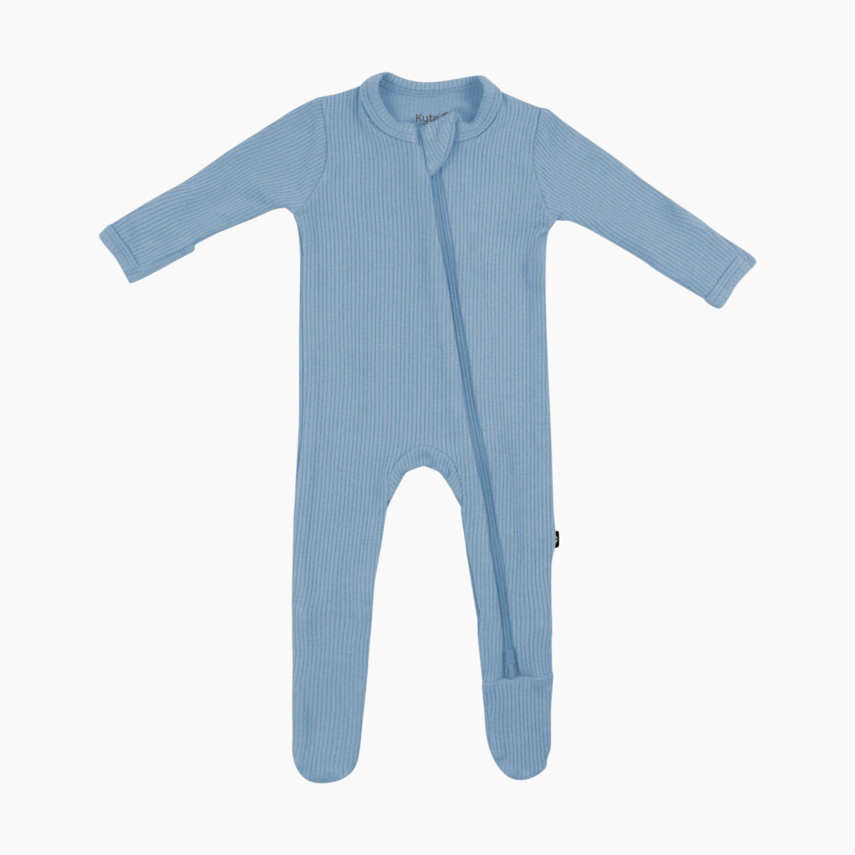 Kyte Baby Ribbed Zipper Footie - Slate, 0-3 M.