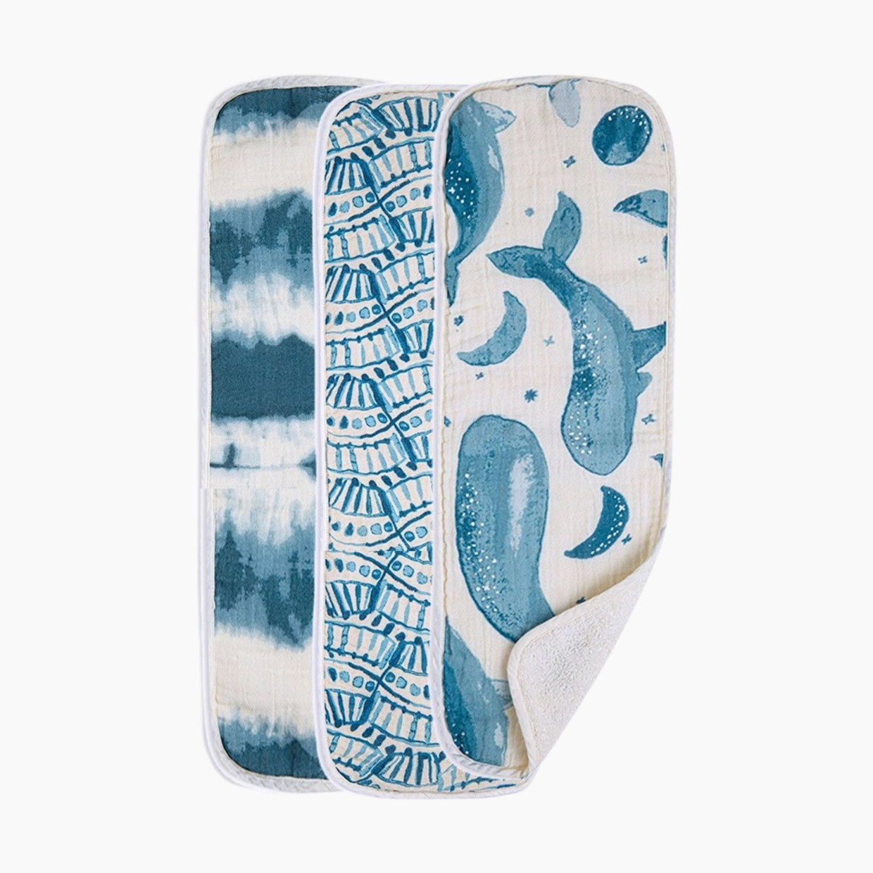 Crane Baby Cotton Muslin and Terry Burp Cloth Set (3 Pack) - Caspian.