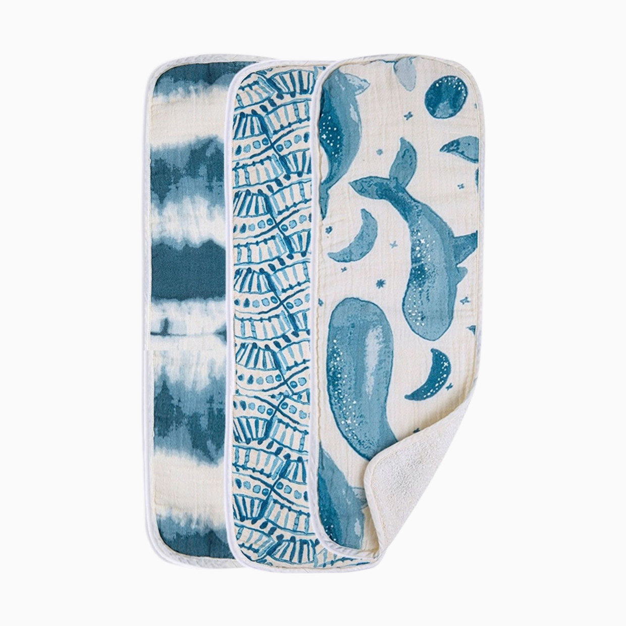 Crane Baby Cotton Muslin and Terry Burp Cloth Set (3 Pack) - Caspian.