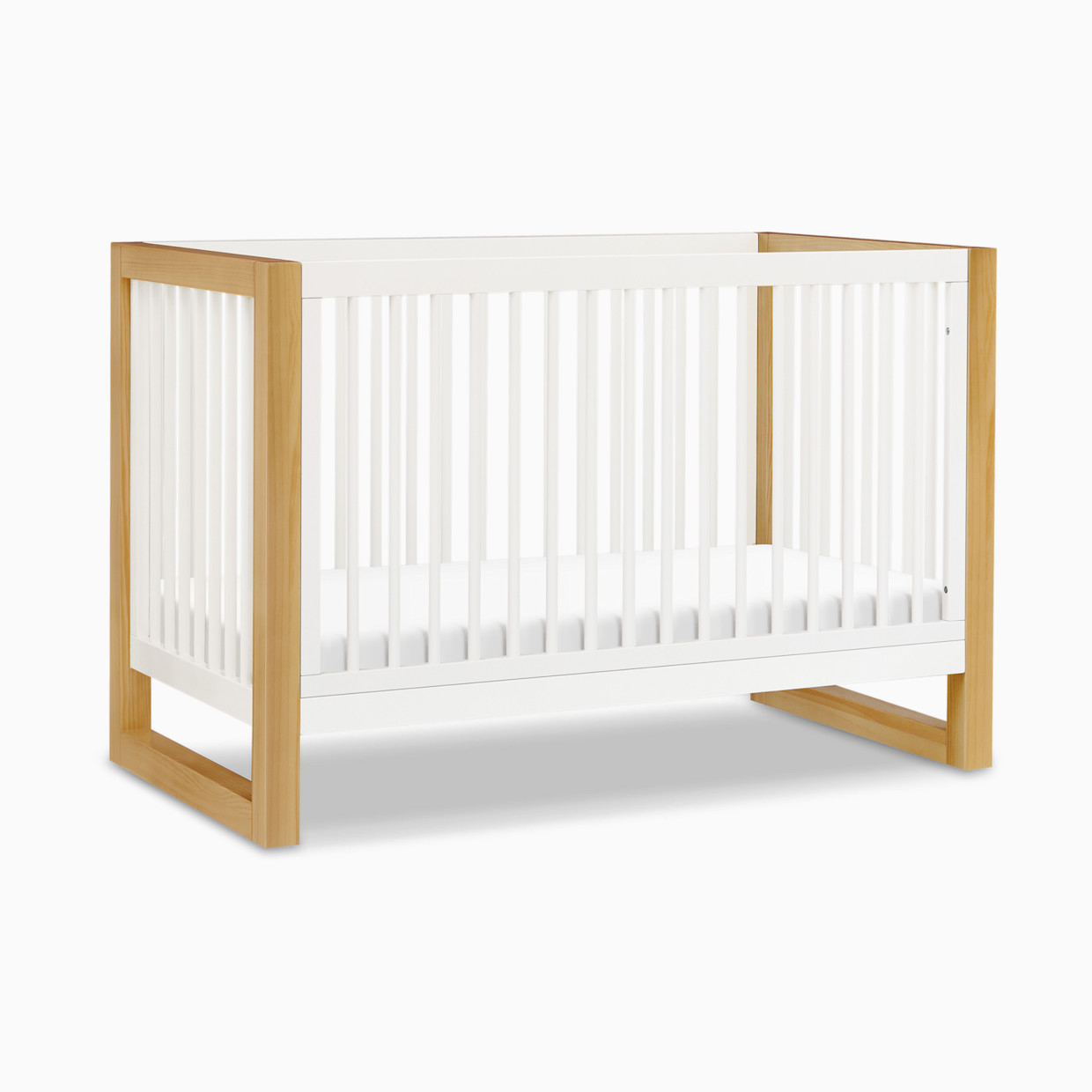 Namesake Nantucket 3-in-1 Convertible Crib with Toddler Bed Conversion Kit - Warm White/Honey.