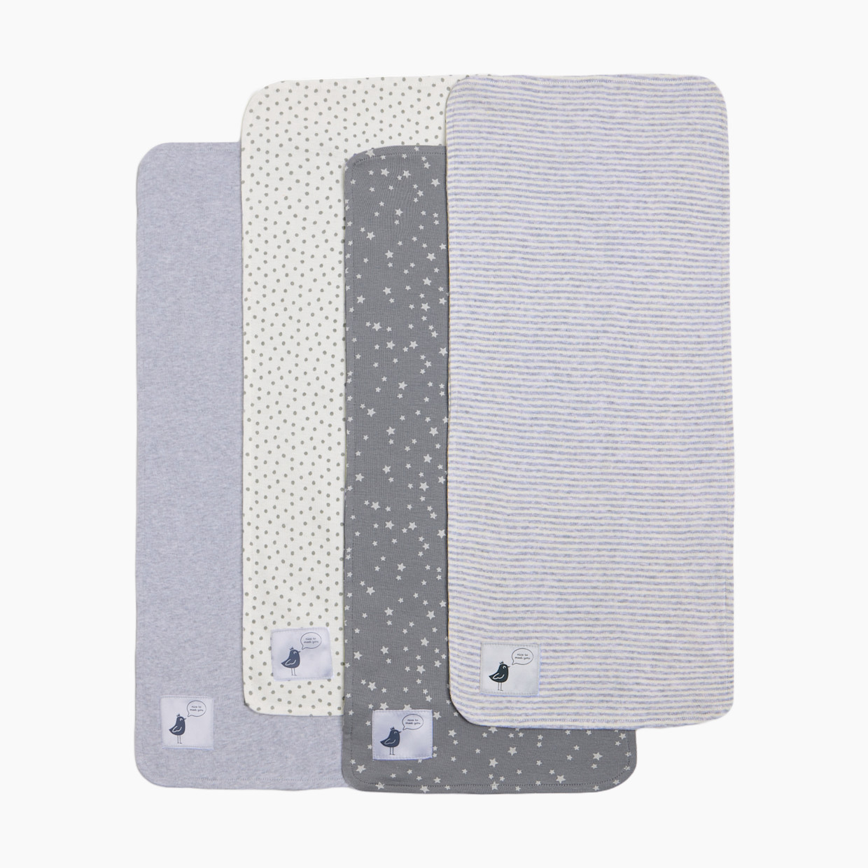 Small Story Burp Cloth (4 Pack) - Grey.