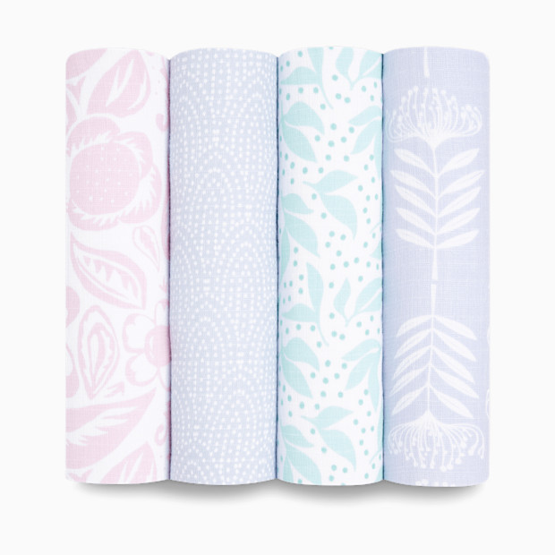 Aden + Anais Essentials Cotton Muslin Swaddles (4 Pack).