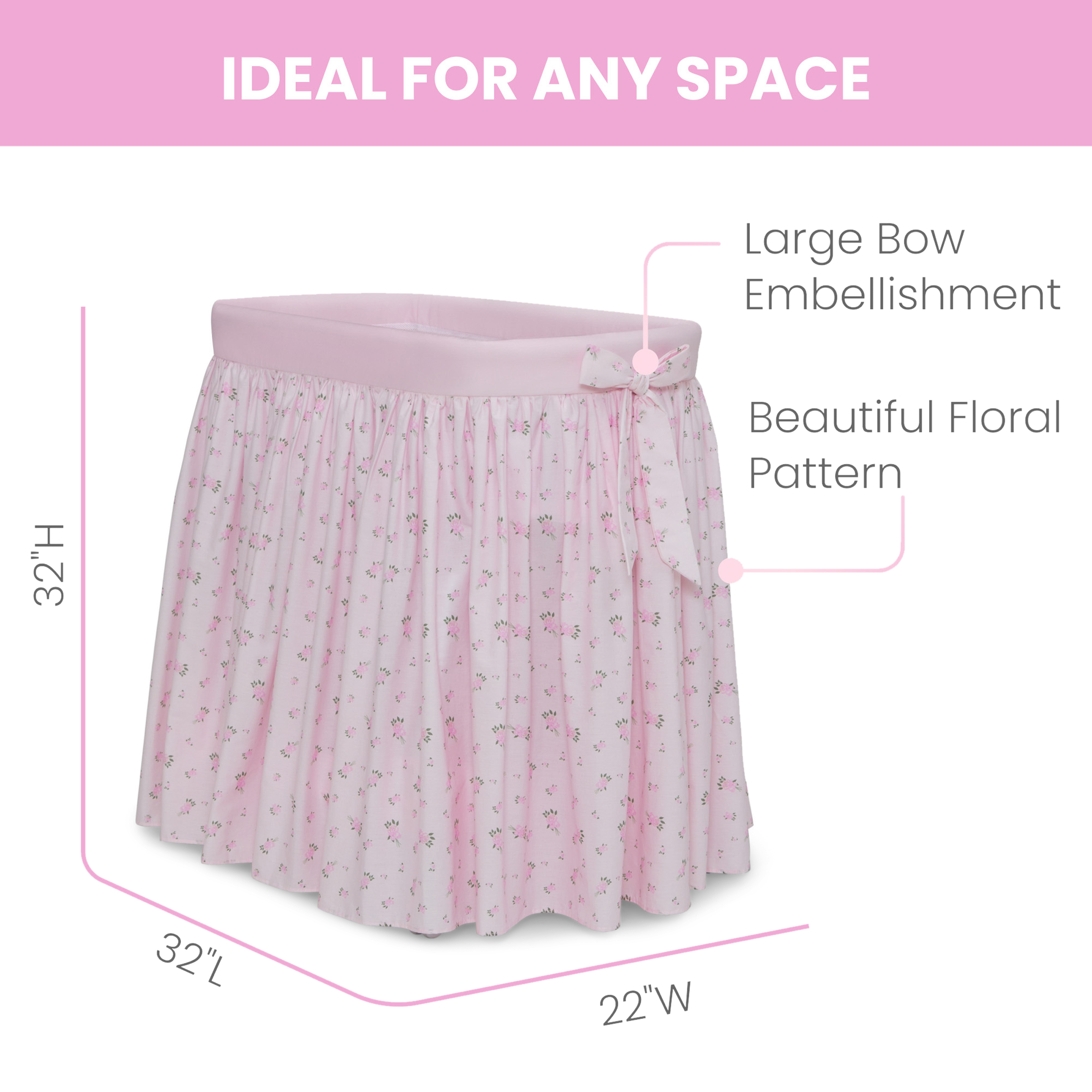 Delta Children Flora Gliding Bassinet - Pink Roses.