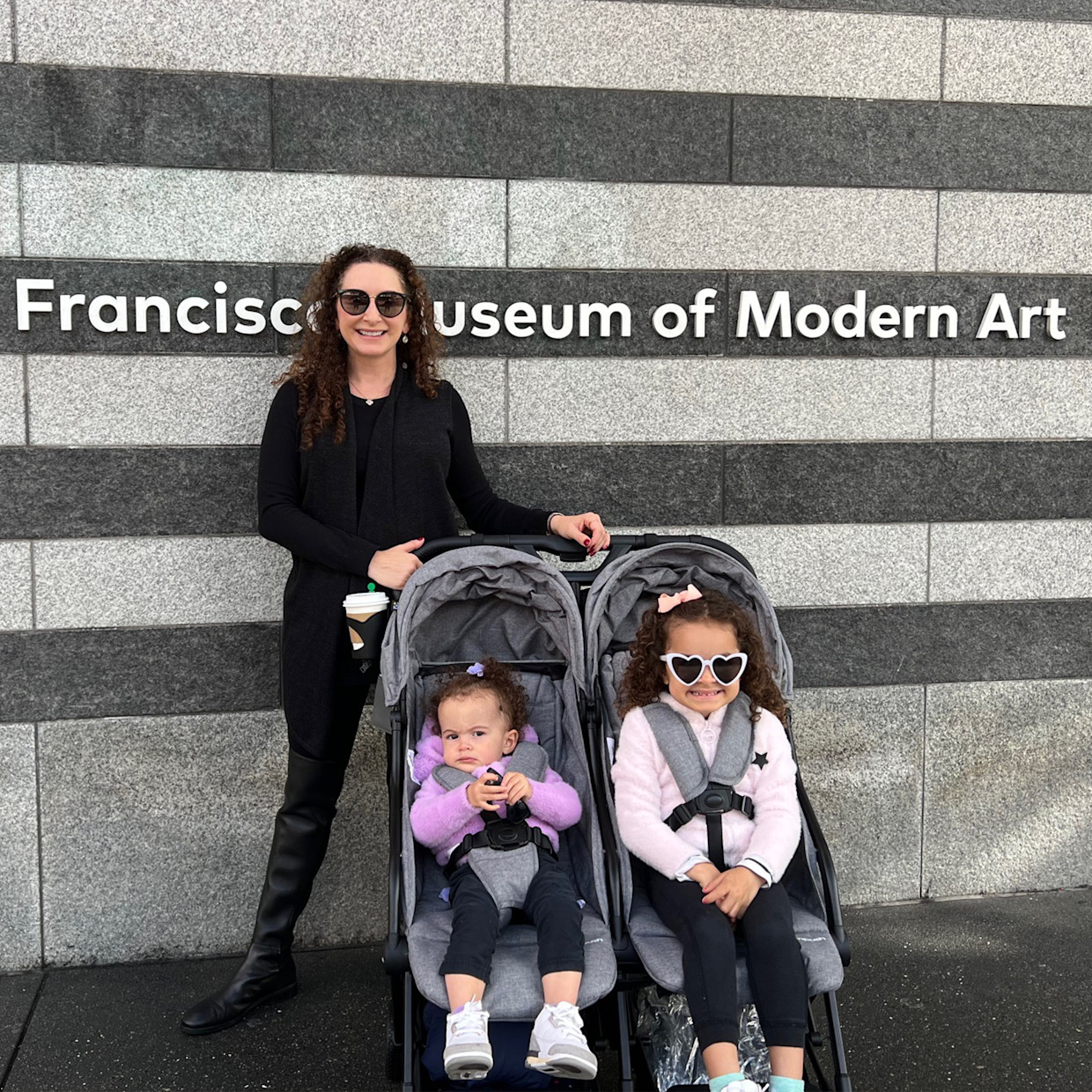 Mompush Lithe Double Stroller - Black.